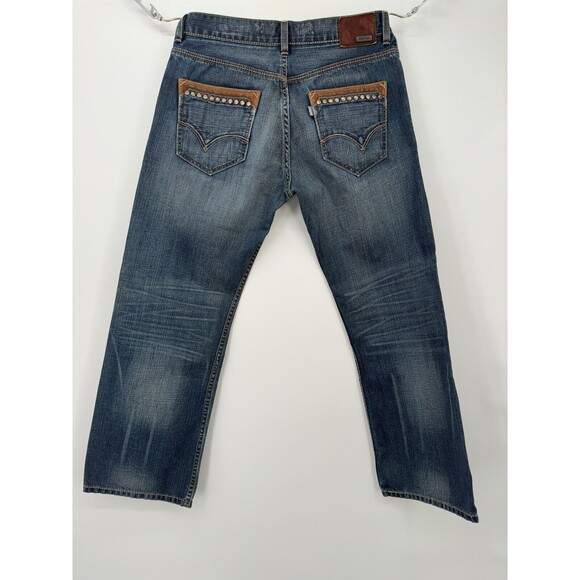 Vintage Levis Silver Tab Jeans Blue Black Denim Bootcut Y2K Western Mens 34x29 - Picture 1 of 14